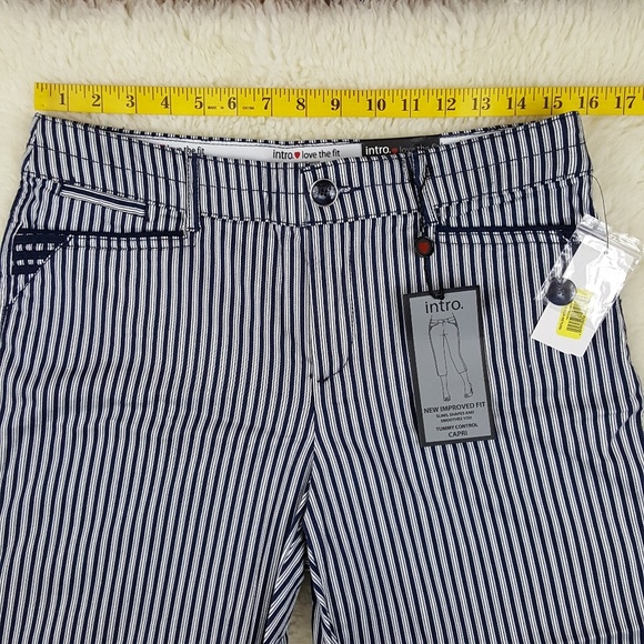Stretch Twill Slimming Fit Stripe Capri Pant Sz 8 - Picture 3 of 8